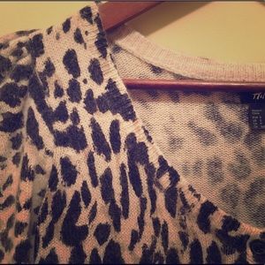 animal print H&M fitted cardigan sweater